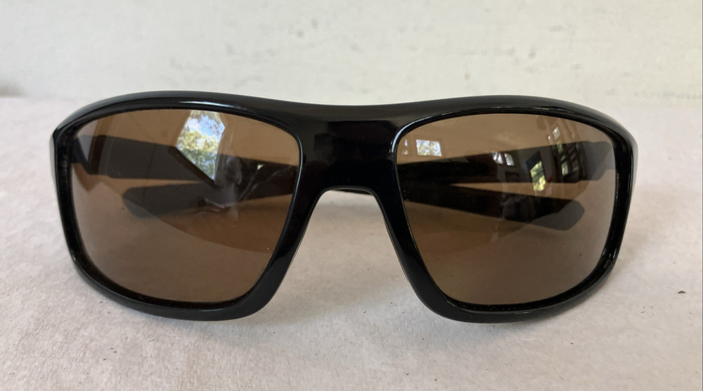 Ryders Strike Black Frames Brown Polarized Lens Wrap Active Sports Sunglasses